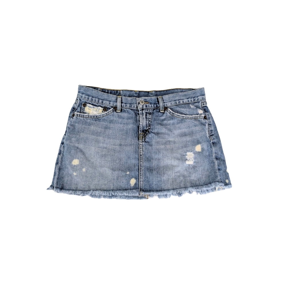 Lucky Brand Blue Distressed Mini Skirt